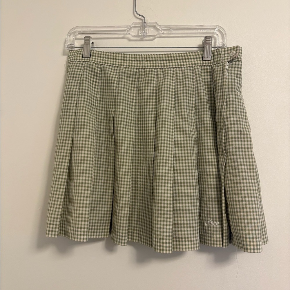 Vintage prince green gingham tennis skirt